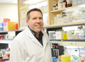 Dan Hardy, PhD, in his lab at Western University